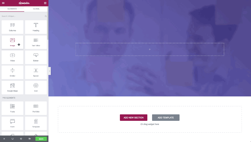 Criador de sites Elementor