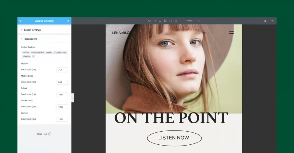 Breakpoints personalizados elementor pro avançado